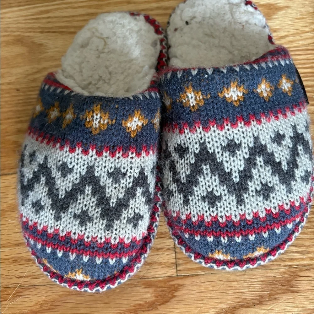 Muk Luks Toddler Slippers Cozy Knit Festive Aztec Western Pattern size 9/10